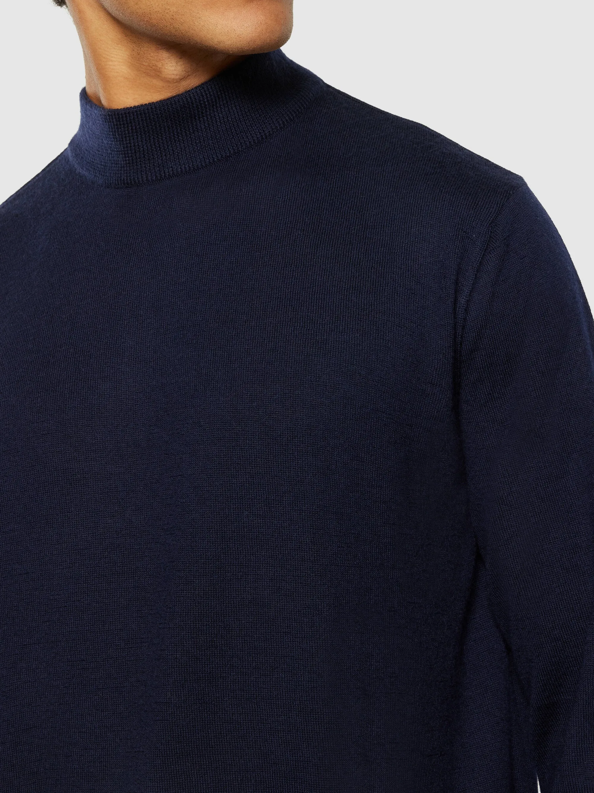 Merino mock neck - RWS - Total Eclipse