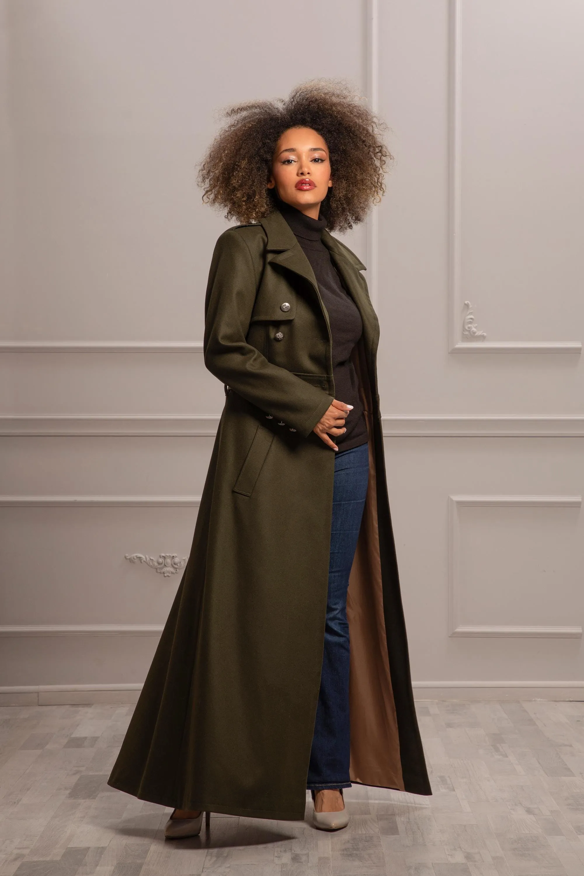 MILITARY GREEN OVERCOAT