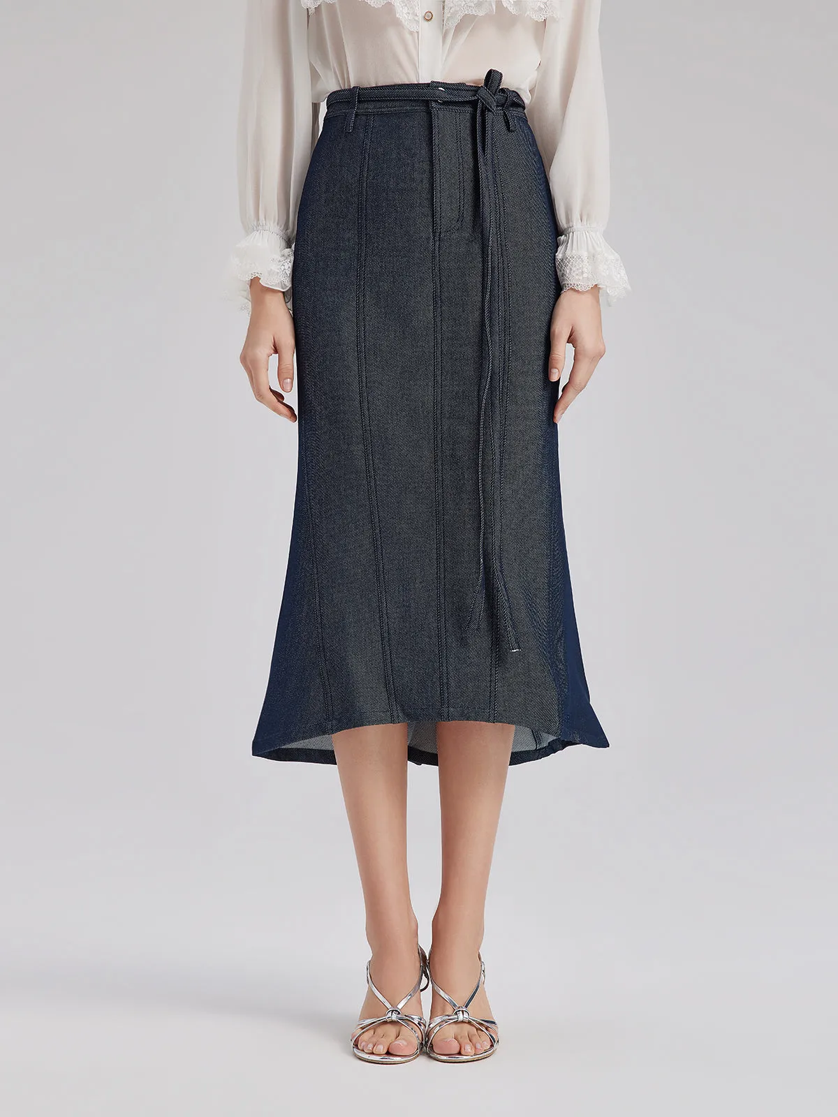 Minimalist Vintage Blue Denim Skirt