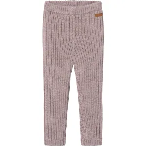 Name It Purple Dove Wriss Wool Knit Leggings