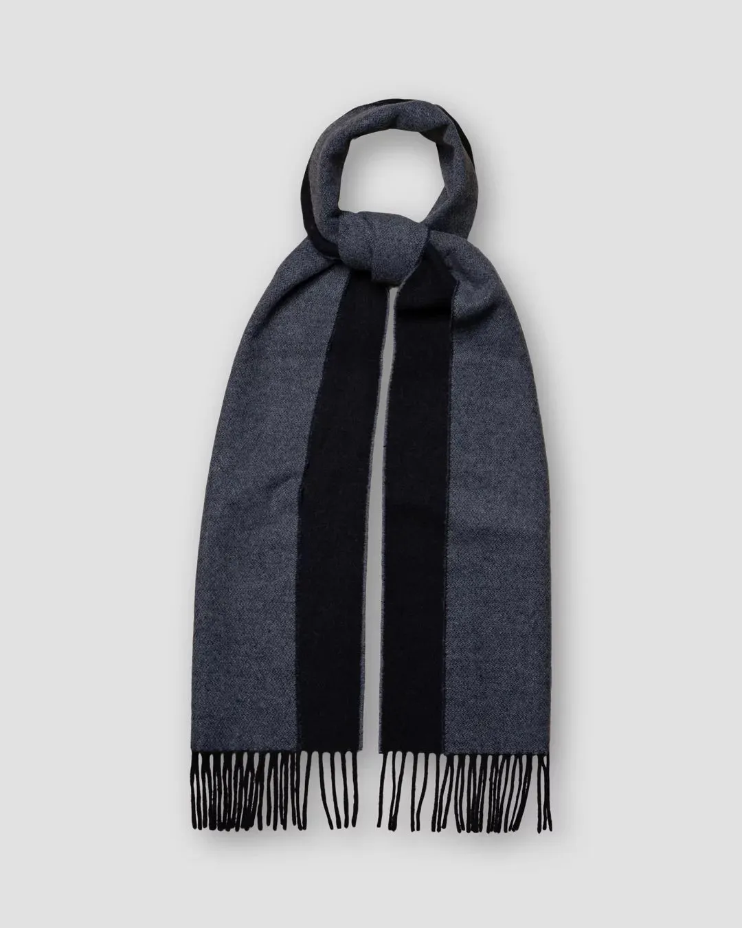 Navy Blue Double-Face Wool Scarf - ETON