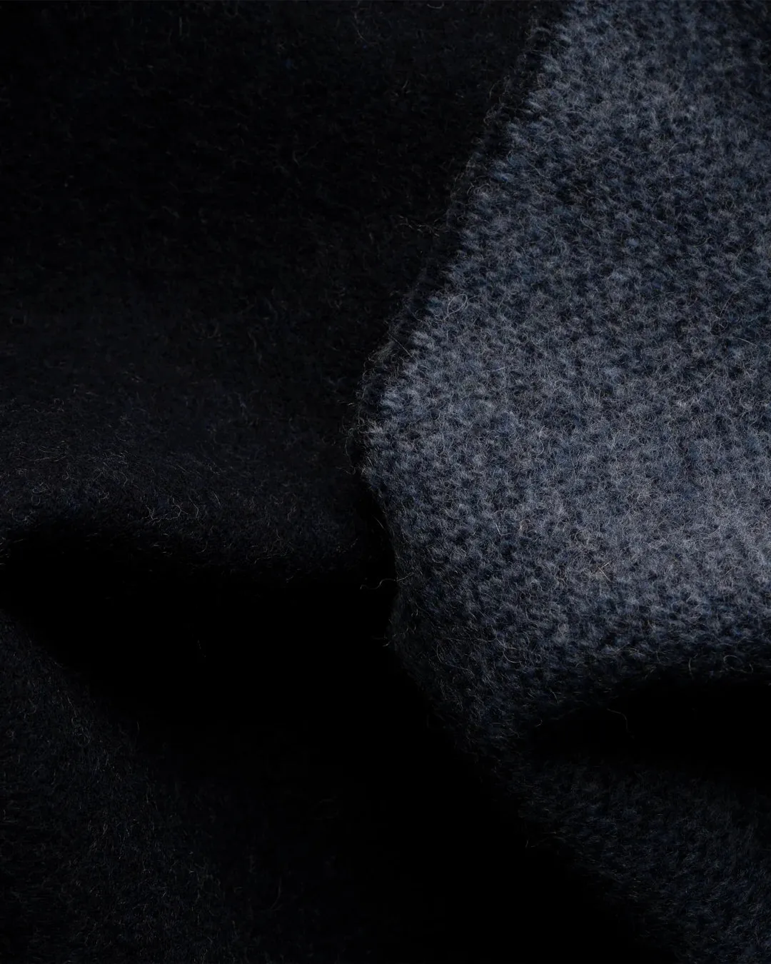 Navy Blue Double-Face Wool Scarf - ETON