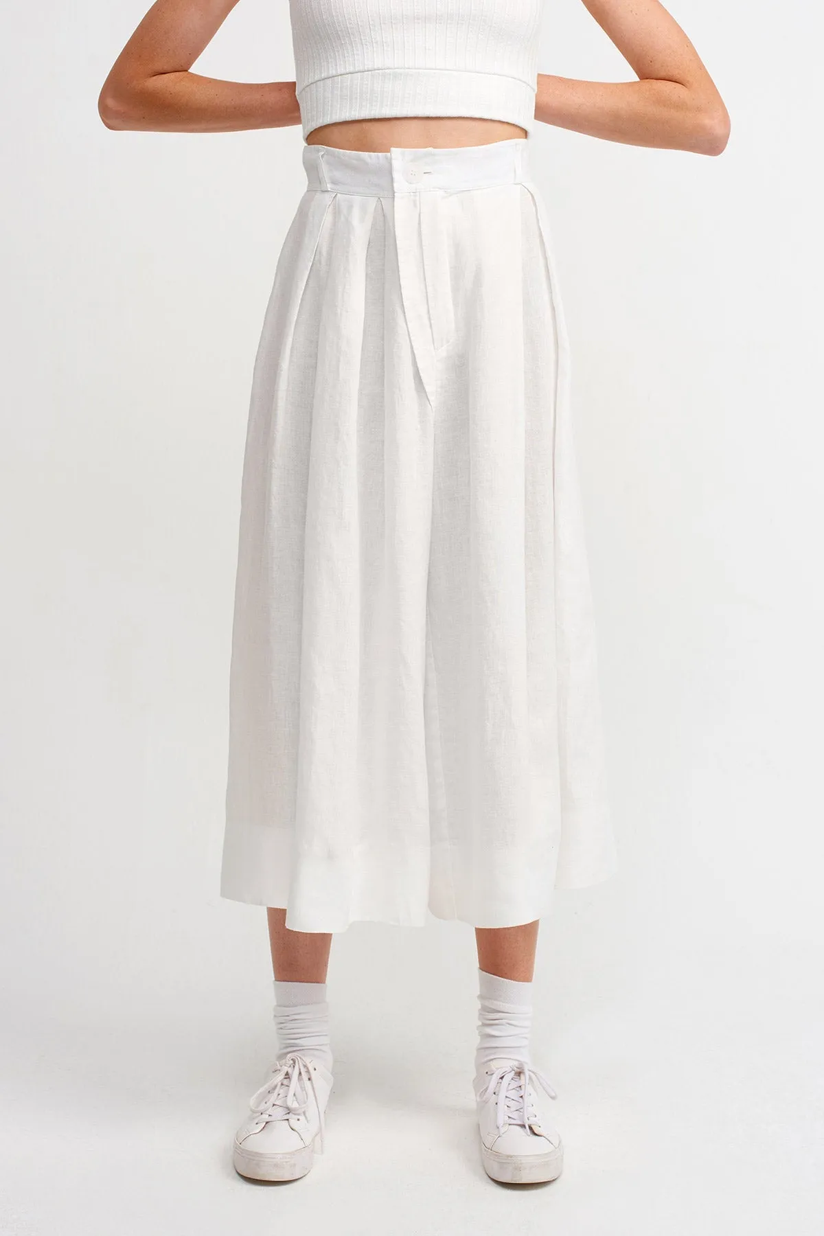 Nu High Waist Culotte Trouser Off White