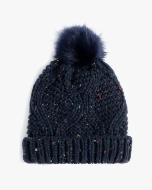 Oana Pom-Pom Beanie | Navy