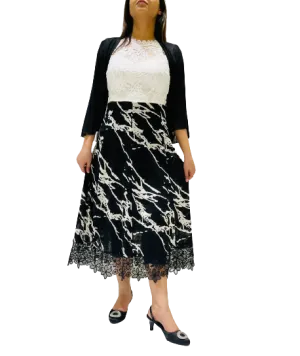 Printed Skirt with Lacy Bottom (Print 208