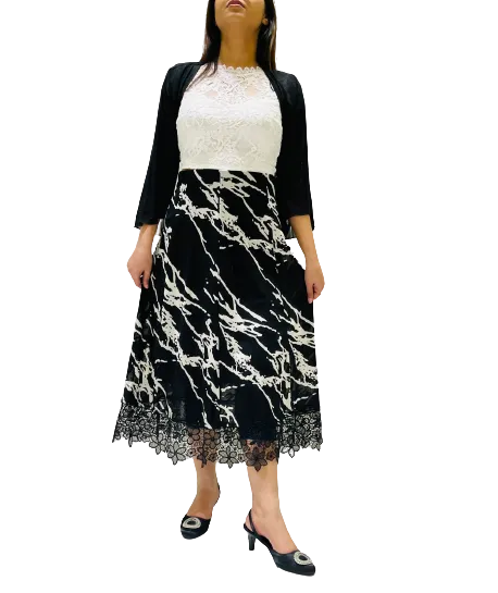 Printed Skirt with Lacy Bottom (Print 208