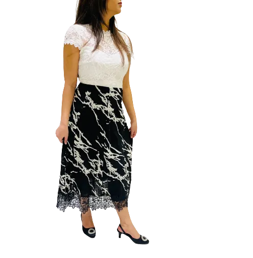 Printed Skirt with Lacy Bottom (Print 208