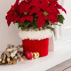 Red Heart Knit North Pole Pot Cozy