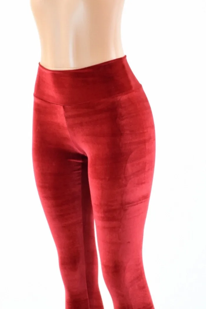 Red Velvet High Waist Leggings