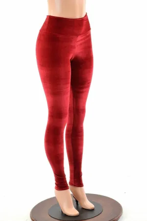 Red Velvet High Waist Leggings