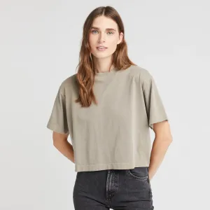 Relaxed Crop Tee (Warm Grey)