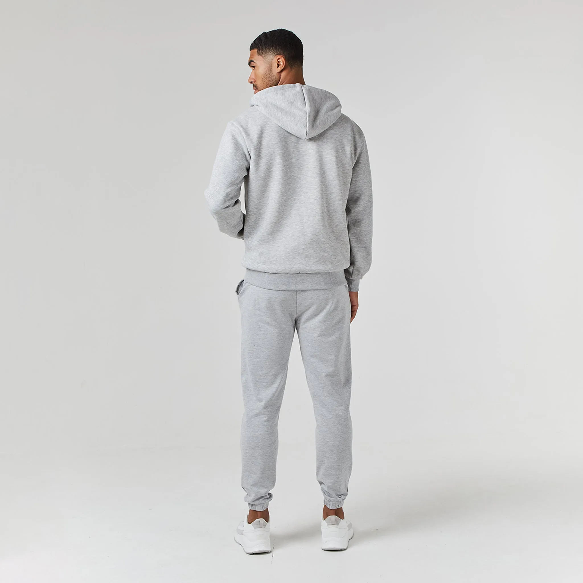 Relaxed Full Zip Hoodie | Grey Marl