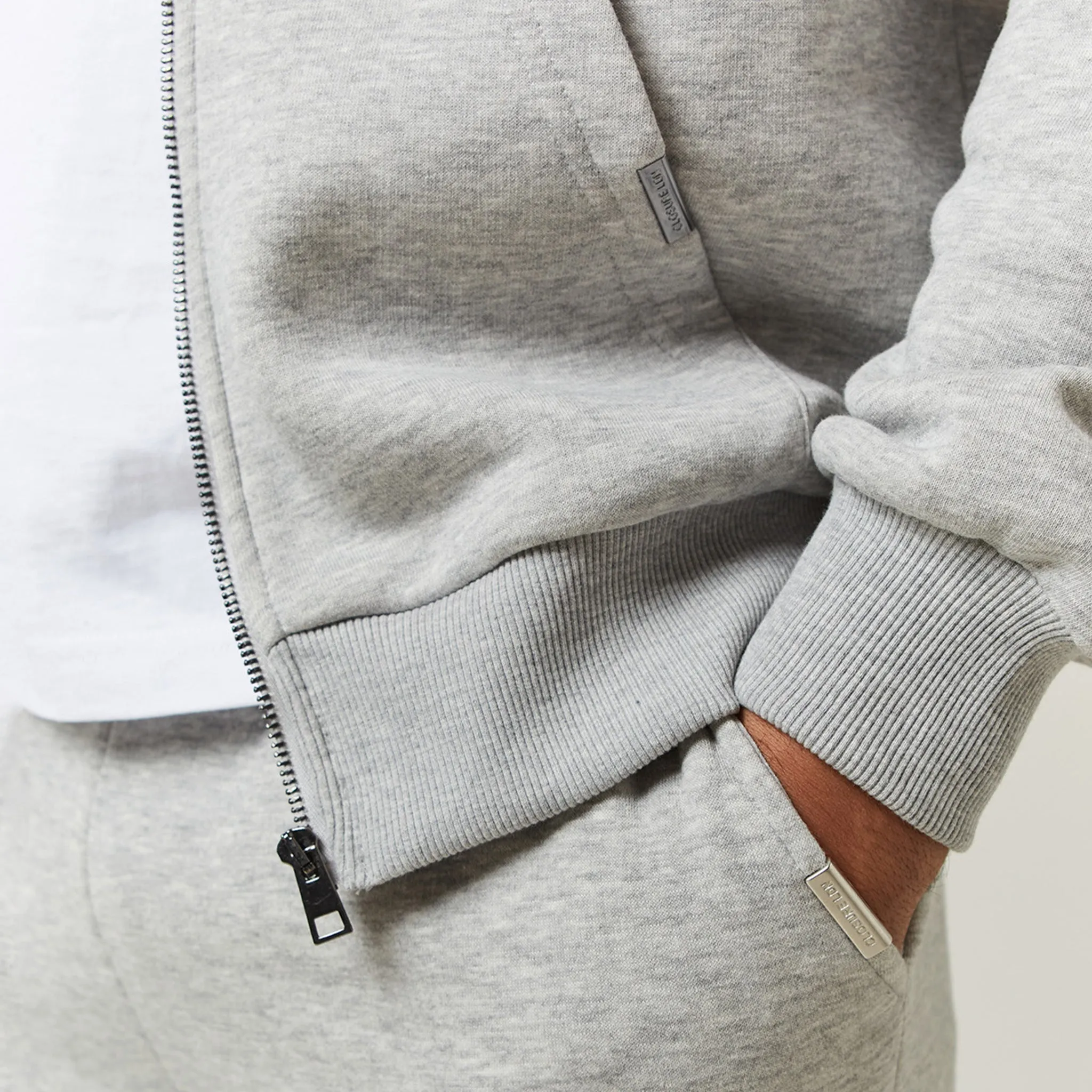 Relaxed Full Zip Hoodie | Grey Marl