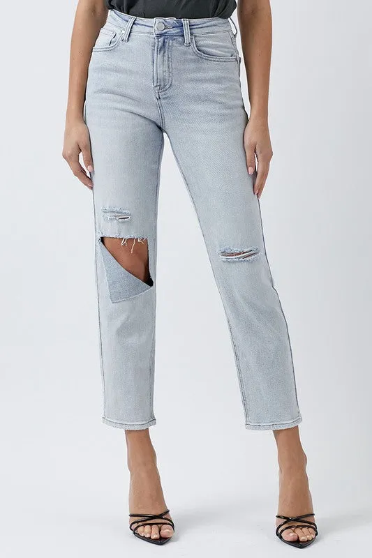 Risen Kendra High Rise Distressed Relaxed Jeans [1-3XL]