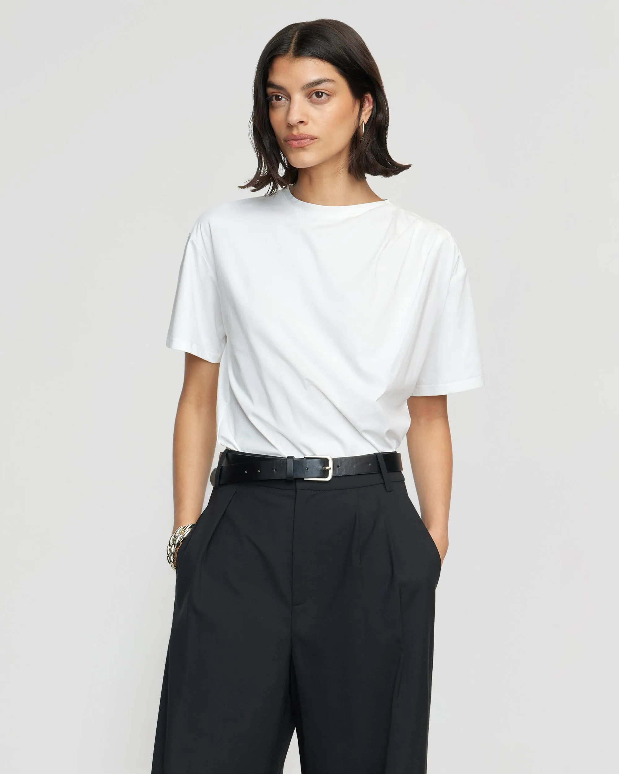 Roen Relaxed Draped-Jersey Tee