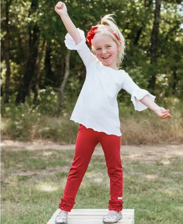 RuffleButts ~ Red Ruffle Leggings