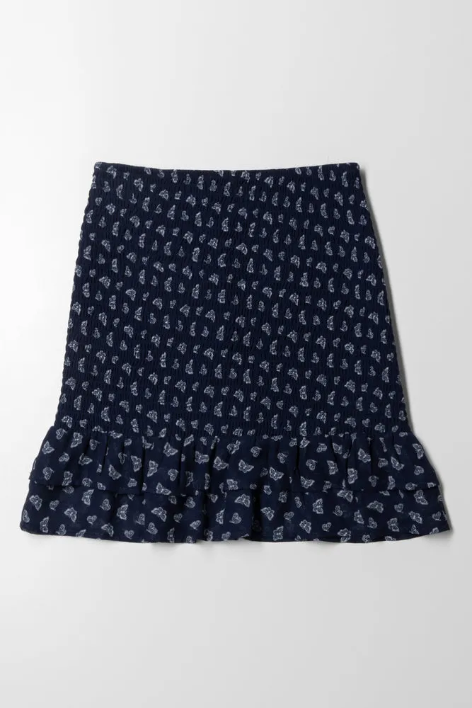 Skirt With Frill Navy