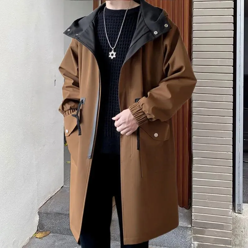 Solid Two Side Color Hooded Coat