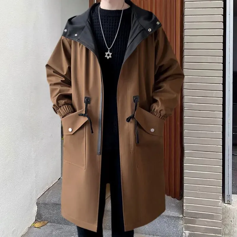 Solid Two Side Color Hooded Coat