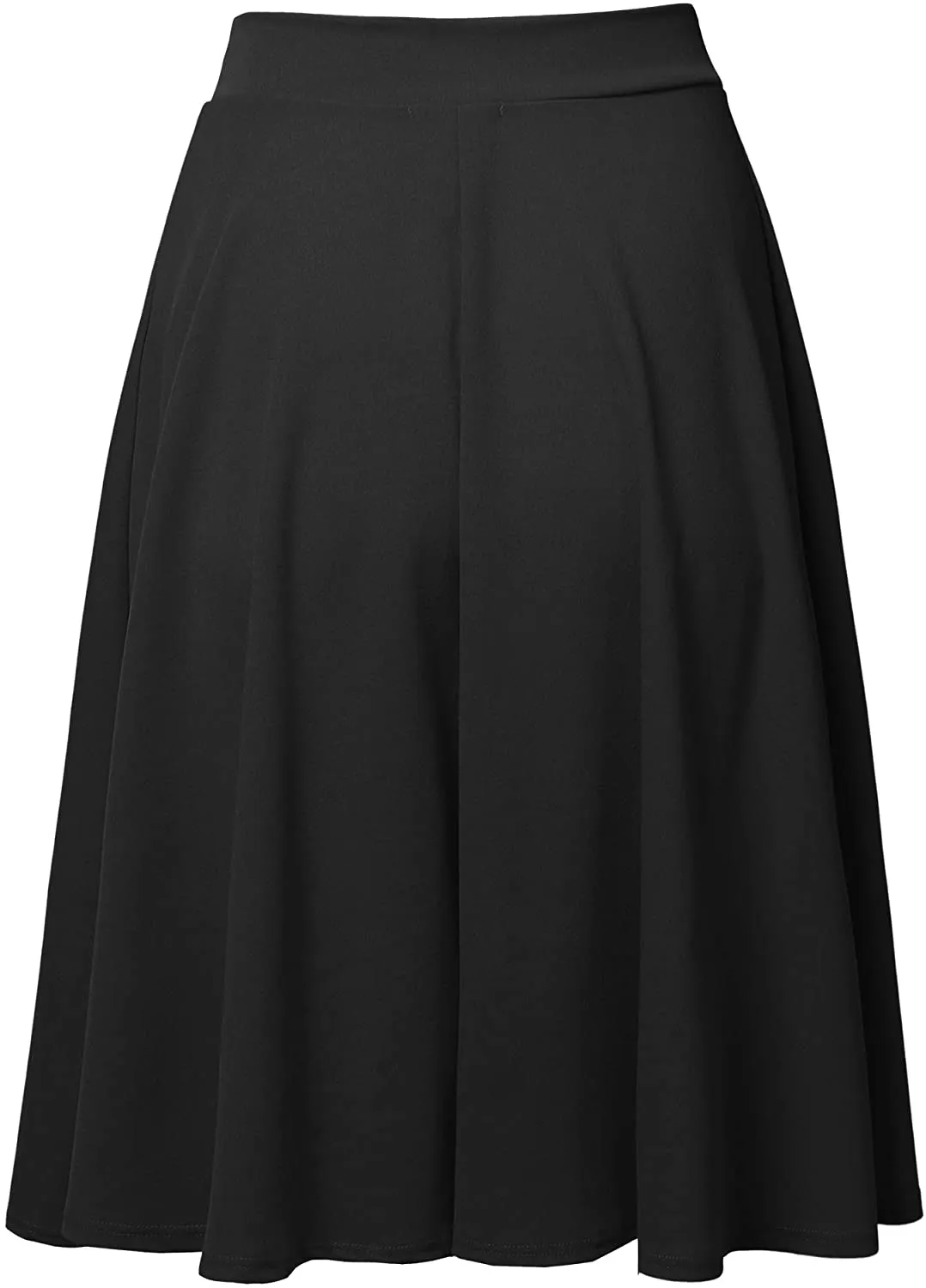 SSOULM Women's High Waist Flare A-Line Midi Skirt with Plus Size