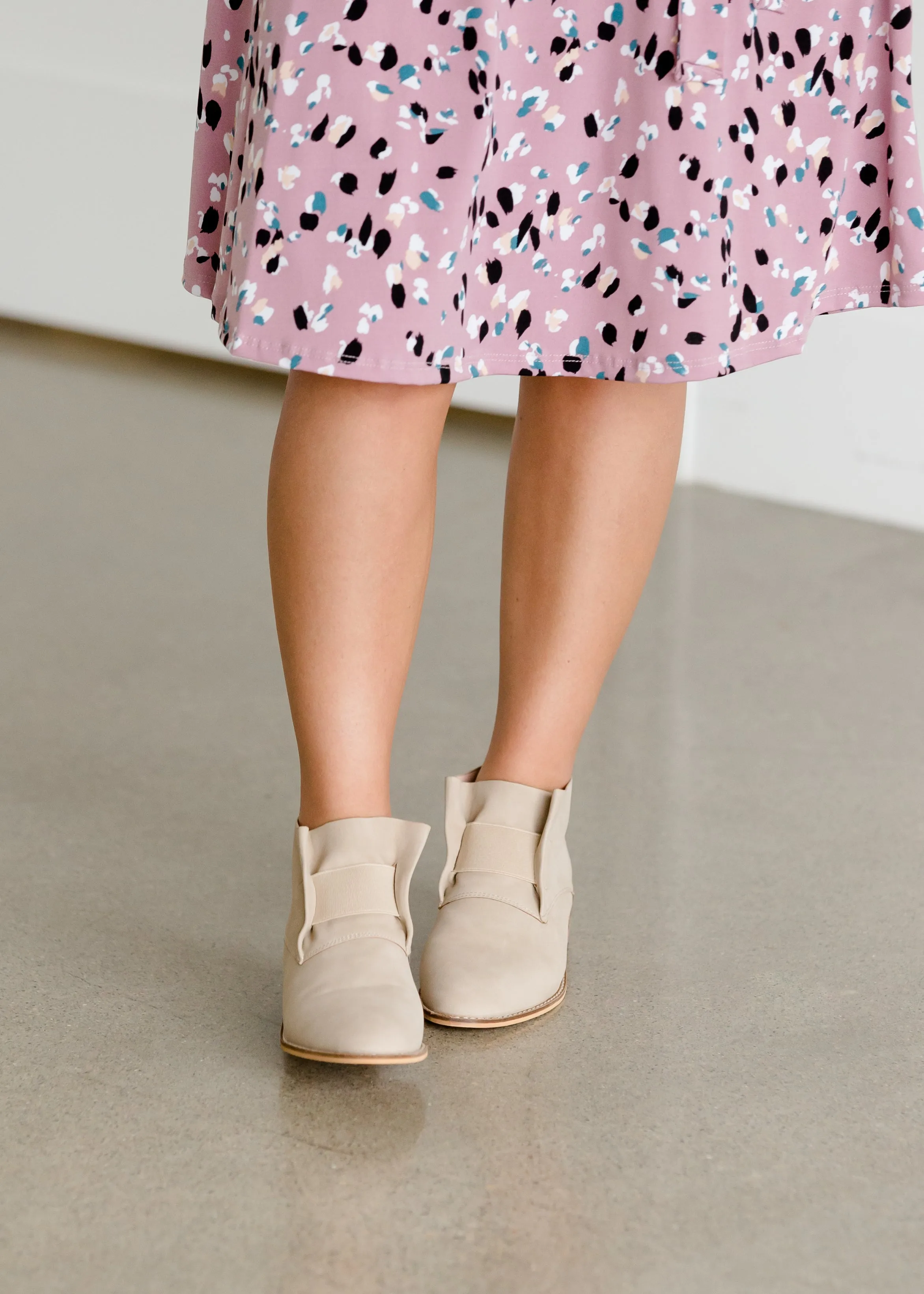 Stretch Detail Taupe Bootie - FINAL SALE