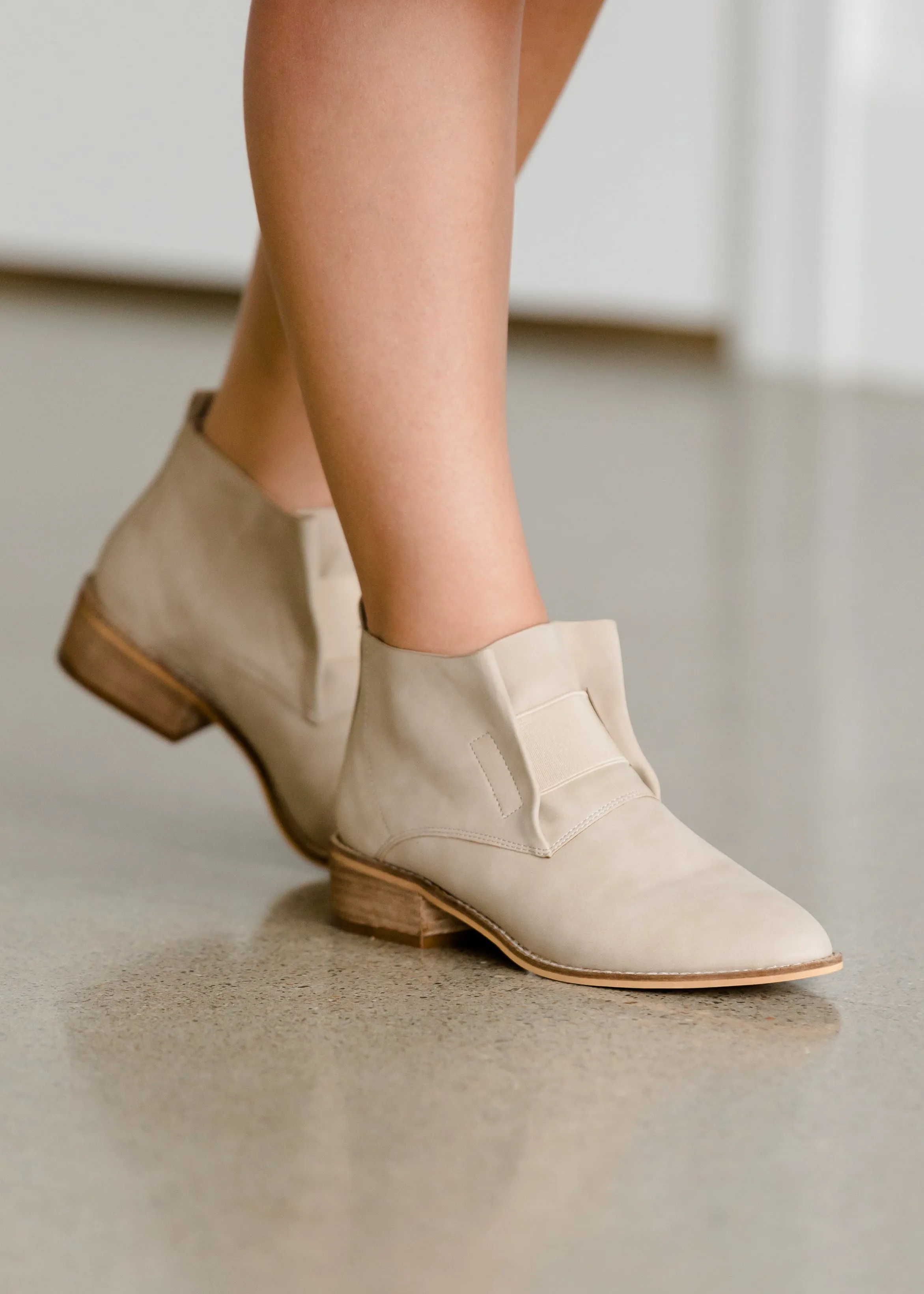 Stretch Detail Taupe Bootie - FINAL SALE