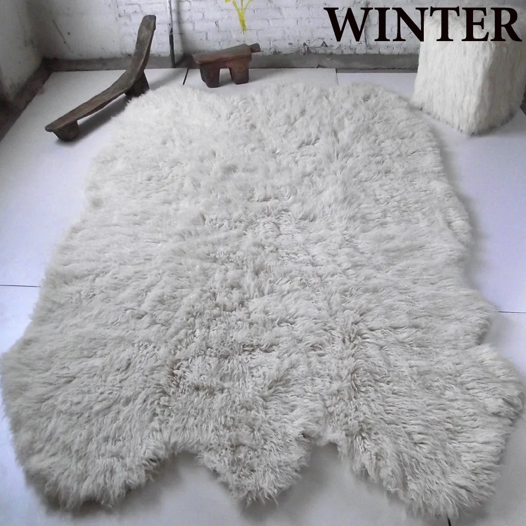 SUPER THICK SHEEPSKIN FLOKATI RUG | PLUSH 3.5" ORGANIC SHAG PILE.