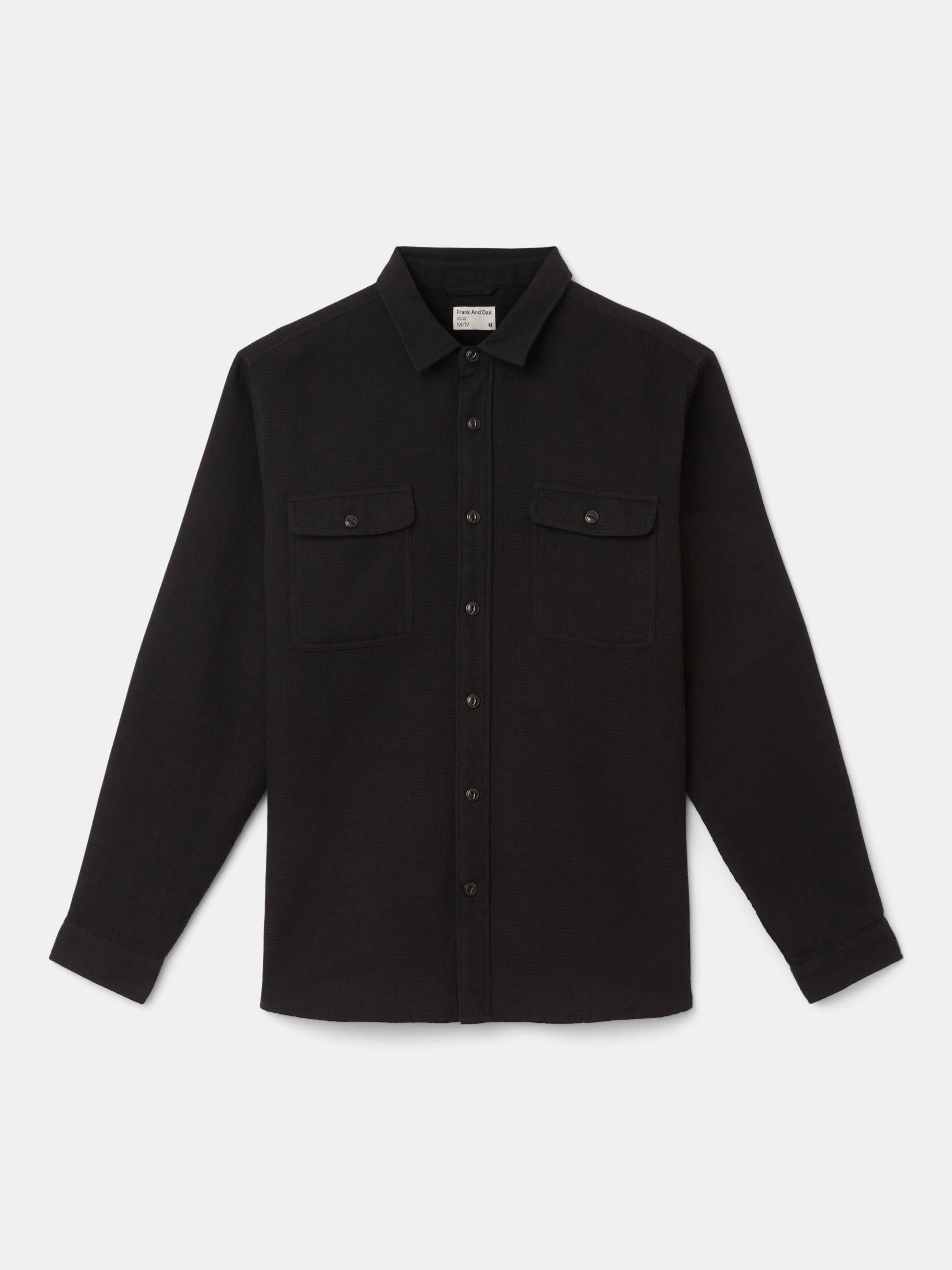 The Waffle Knit Shirt in Black