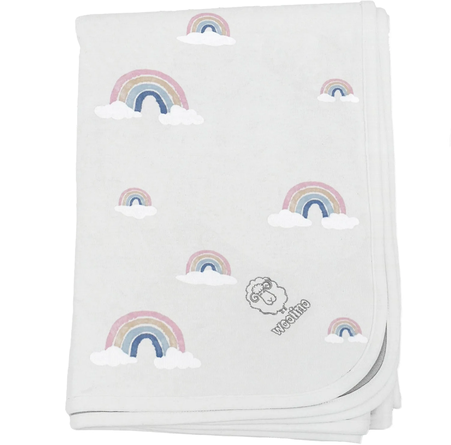 Toddler Blanket, 4 Season® Merino Wool & Organic Cotton Blanket, 52.5" x 40", Rainbow