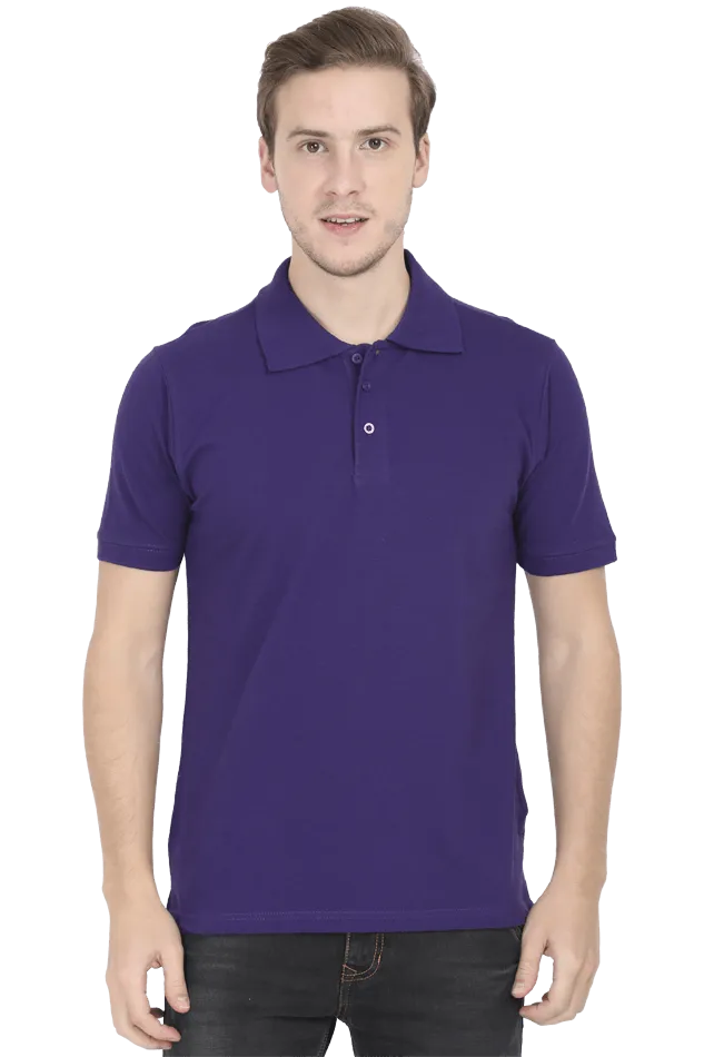 Unisex Purple Cotton Polo Shirt