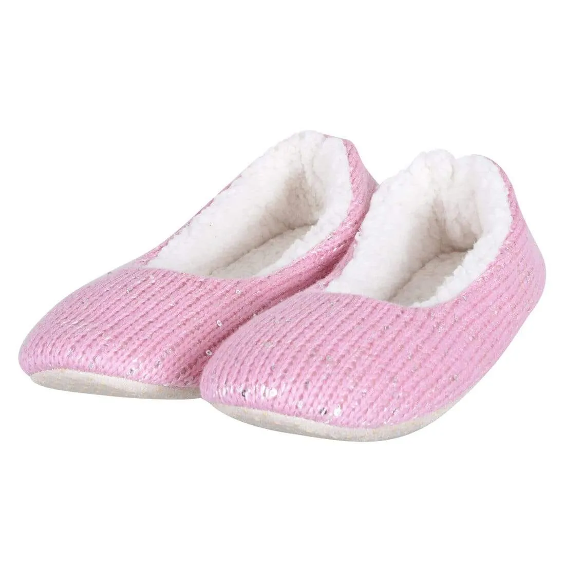 Womens Slippers Ballet Style Sequins Knitted Soft Sole