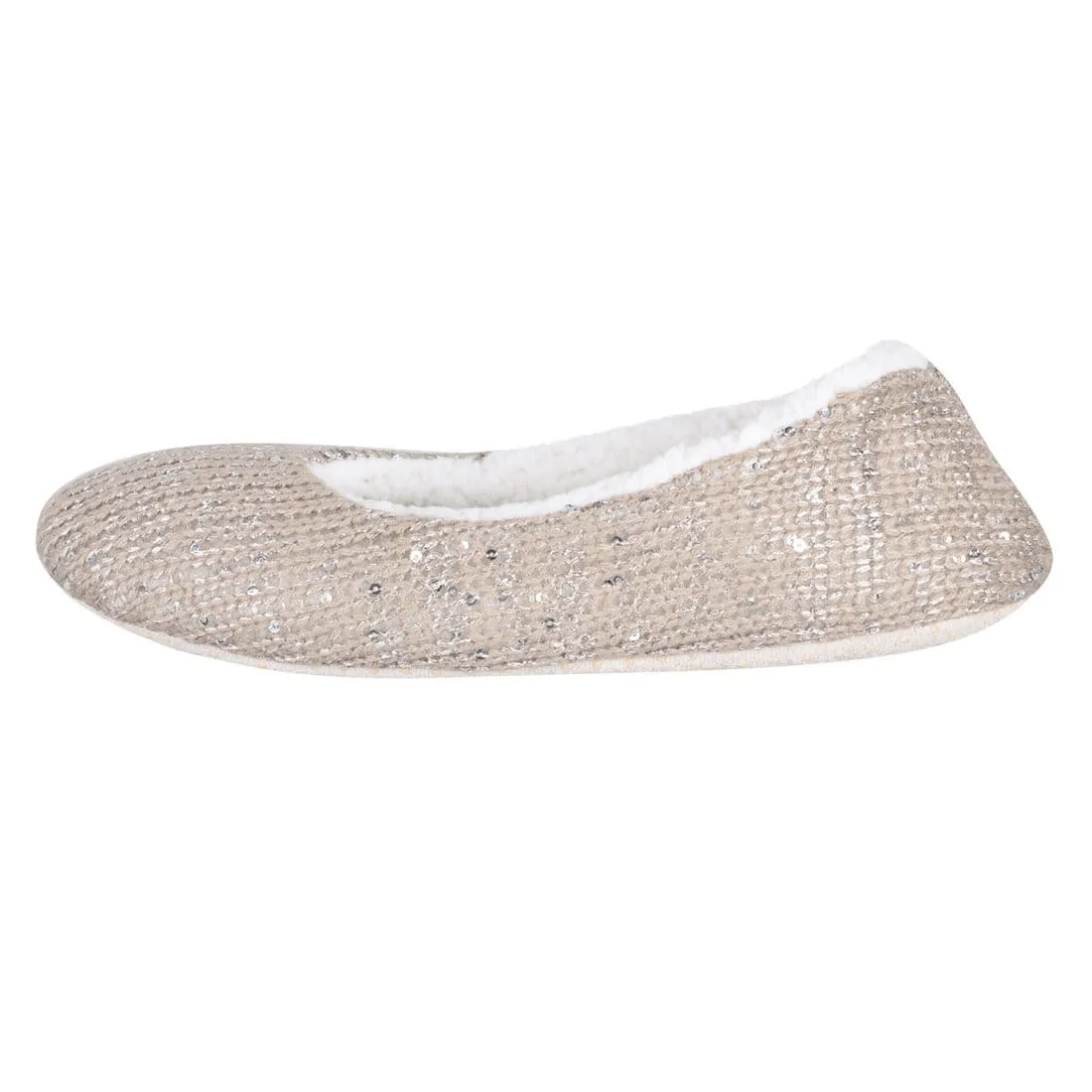 Womens Slippers Ballet Style Sequins Knitted Soft Sole