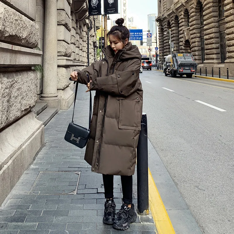 Women's Winter Coats, Brown Outwear Jacket, Hooden Cotton Coat