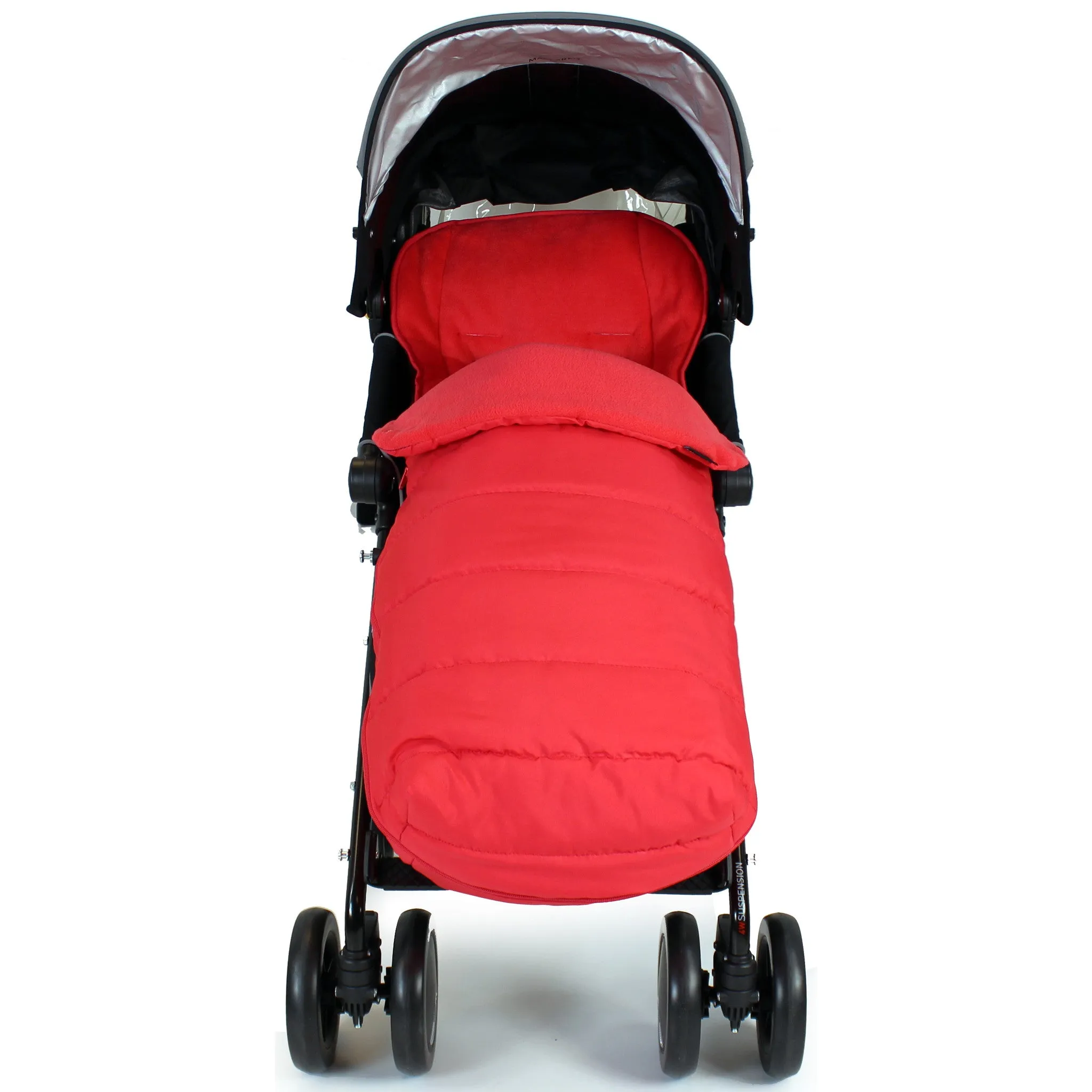 XXL Large Luxury Foot-muff And Liner For Mamas And Papas Armadillo - Warm Red (Red)